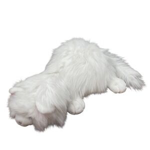 VTG 80s Realistic White Persian Cat 22" Chrisha Playful Plush Bell Sleeping‎ Lap
